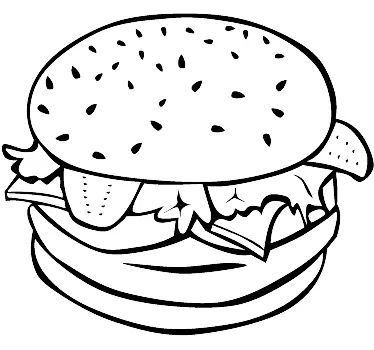 Nálepka nástěnka obrys hamburger - TenStickers
