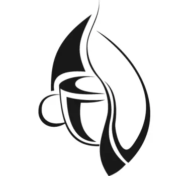 Nálepka na šálek kávy bean cup logo - TenStickers