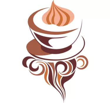 Cappuccino káva ilustrace nálepka na zeď - TenStickers