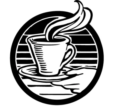 Logo šálek kávy ilustrace nálepka na zeď - TenStickers