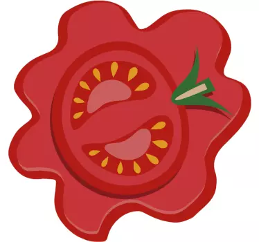 Rozmačkaná nálepka na jídlo z rajčat - TenStickers