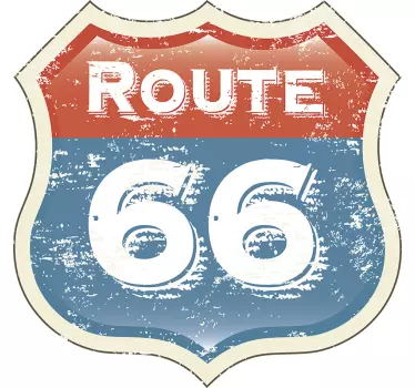 Route 66 retro auto obtisk - TenStickers