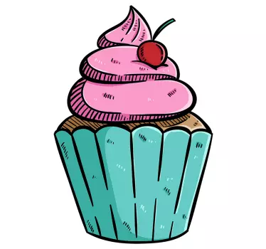 Cupcake food wall obtisk - TenStickers