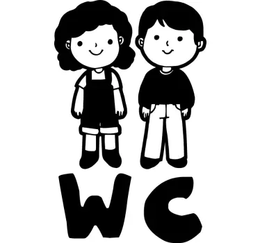 Nálepka děti skleněné dveře wc - TenStickers
