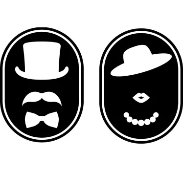 Retro wc skleněné dveře nálepka - TenStickers
