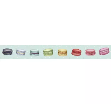 Vícebarevné macaroons border sticker - TenStickers