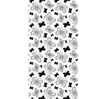 černé a bílé motýly lednice zábal - TenStickers