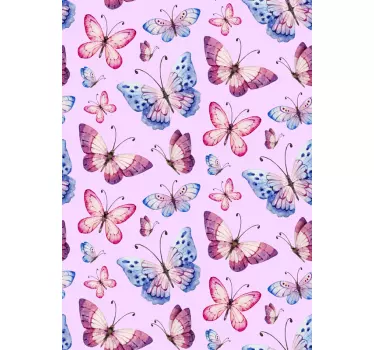 Růžový tón motýlů lednička zábal - TenStickers