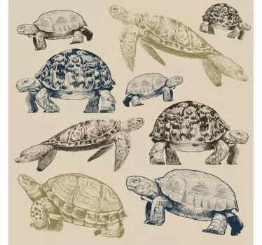 želvy béžové pozadí nábytek obtisk - TenStickers