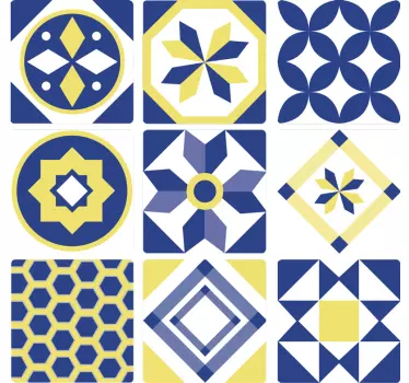 Přenos žluté a modré dlaždice - TenStickers