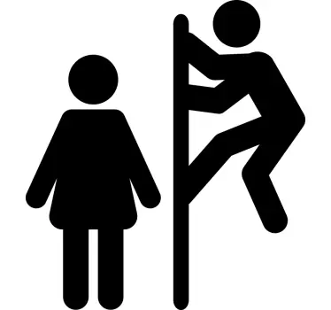 Chlap pokukování dívka skleněné dveře obtisk - TenStickers