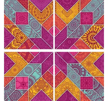 Obtisky obkladů mozaiky paisley - TenStickers