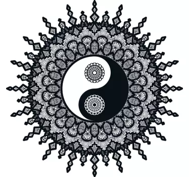 Ying yang paisley nálepka na zeď - TenStickers