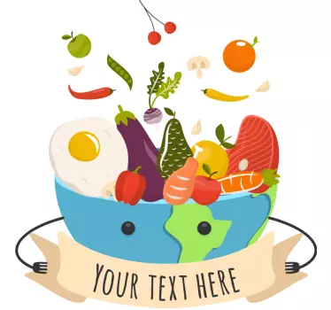 Jídlo ilustrace s personalizovaným textem obtiskem - TenStickers