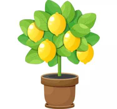 Roztomilý citronový ovocný samolepka na zeď - TenStickers