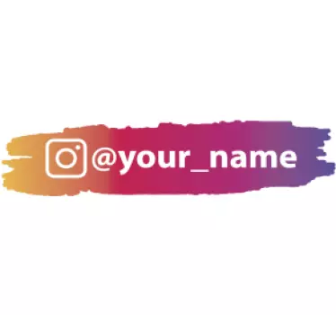Přizpůsobená barva tahu instagram znamení nálepka - TenStickers