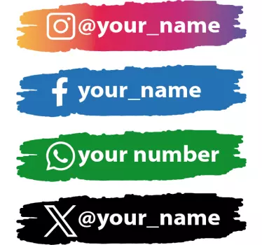 Sociální média ikony osobní znamení nálepka - TenStickers