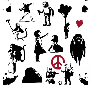 Banksy taneční vzor obtisky na nábytek - TenStickers