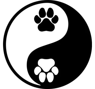 Obtisk psí tlapky jin jang - TenStickers