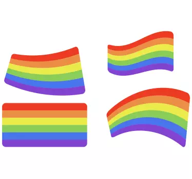 Pack of 4 pride flag auto decal - TenStickers