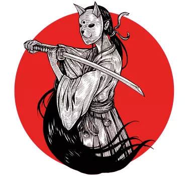 Ninja dívka silueta samolepka na auto - TenStickers
