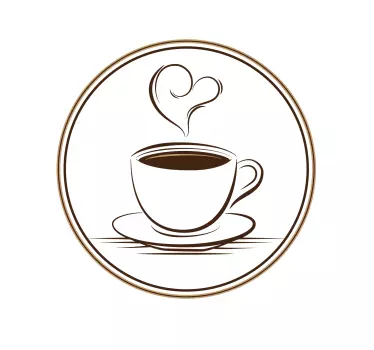 Elegantní šálek kávy se srdcem servisní obtisk - TenStickers