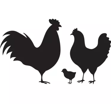 Kohout rodina pták obtisk - TenStickers
