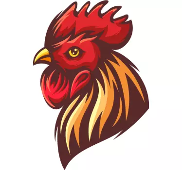 Barevný moderní pták kohout nálepka - TenStickers