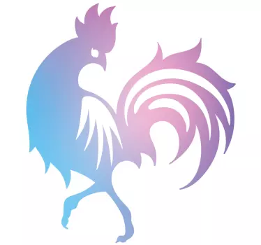 Fialový gradient kohout pták obtisk - TenStickers