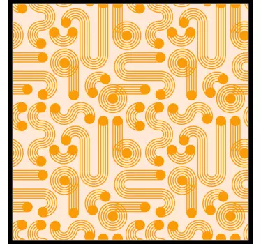 Oranžová geometrická dlaždice obtisk - TenStickers