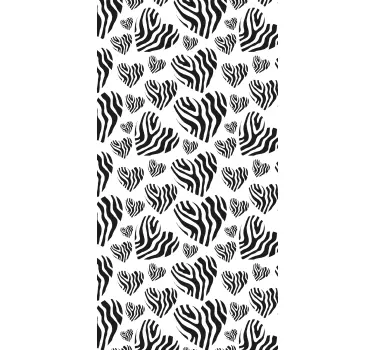 Zebra zvířecí tisk srdce lednice obtisky - TenStickers