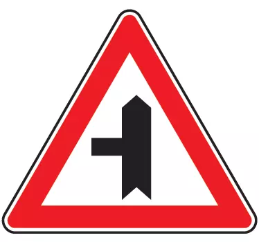 Křižovatka s nálepkou priority znamení - TenStickers