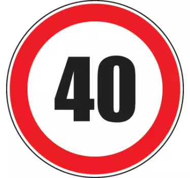 Nálepka s maximální dopravní značkou 40 - TenStickers