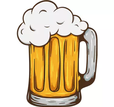 Pivo bubliny sklo nápoj samolepka na zeď - TenStickers