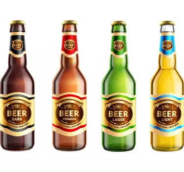 Pivo kreslený lahve nápoj samolepka na zeď - TenStickers