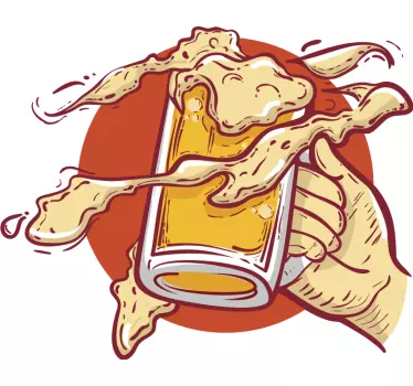 Pivo v ruce nápoj samolepka na zeď - TenStickers