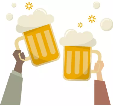 Pivo na zdraví logo nápoj nástěnná samolepka - TenStickers