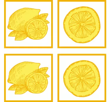 Oranžová a citronová skica dlaždic převod dlaždic - TenStickers