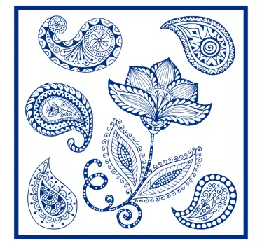 Přenos dlaždic paisley a květin - TenStickers