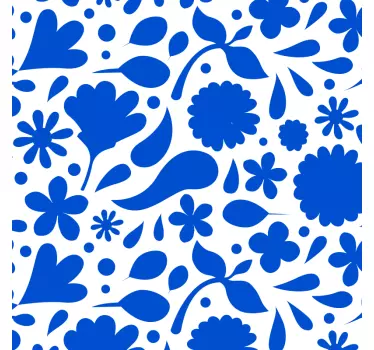 Přenese modrou různorodou květinu do dlaždic - TenStickers