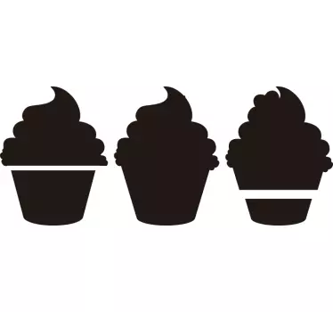 Jednobarevný cupcakes jídlo samolepka na zeď - TenStickers