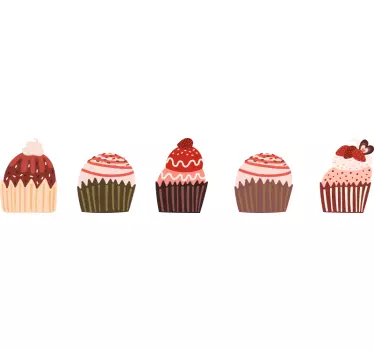 Cupcakes hraniční obtisk - TenStickers