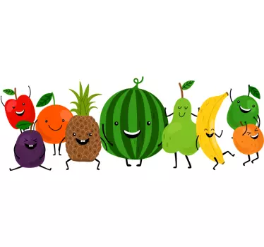 Vtipné usmívající se ovoce kuchyňská nálepka - TenStickers
