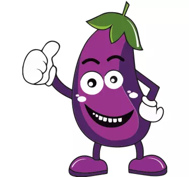 Vtipné kreslené kuchyňské samolepky s lilkem - TenStickers