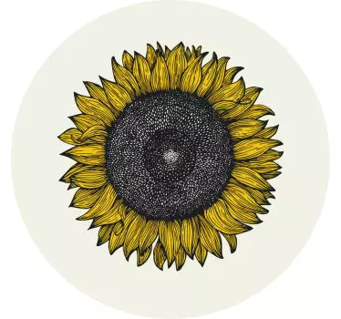 Nábytek nálepka slunečnicový kulatý stůl - TenStickers