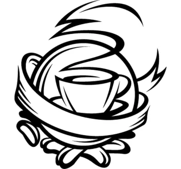 Káva logo kuchyně nálepka - TenStickers