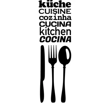 Multijazyčná kuchyňská nálepka - TenStickers