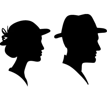 Silueta muž a žena toaletní nálepka - TenStickers
