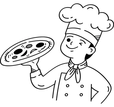 Pizzaïolo výroba tapety na pizzu - TenStickers