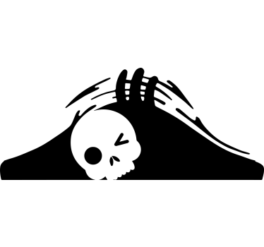 Jednobarevná lebka pokukující auto obtisk - TenStickers